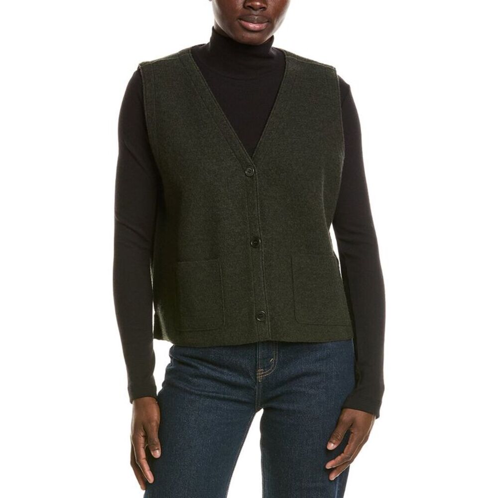 Eileen Fisher Womens Wool Vest, Red